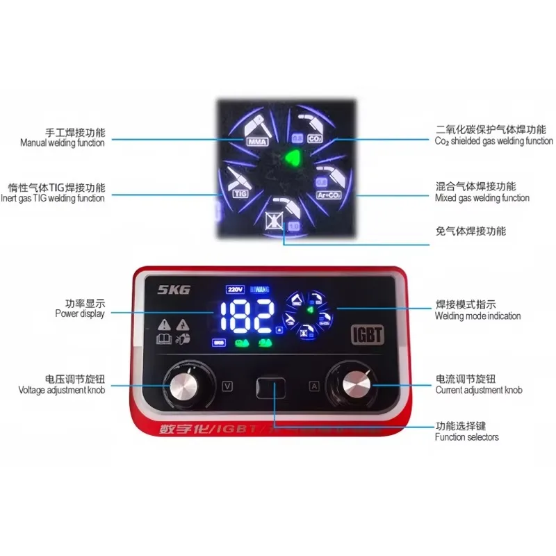 IGBT250 MIG250 Mobile Iron Aluminum Welding Machine Combination Digital Double Protection Welding Machine Aluminum Welding