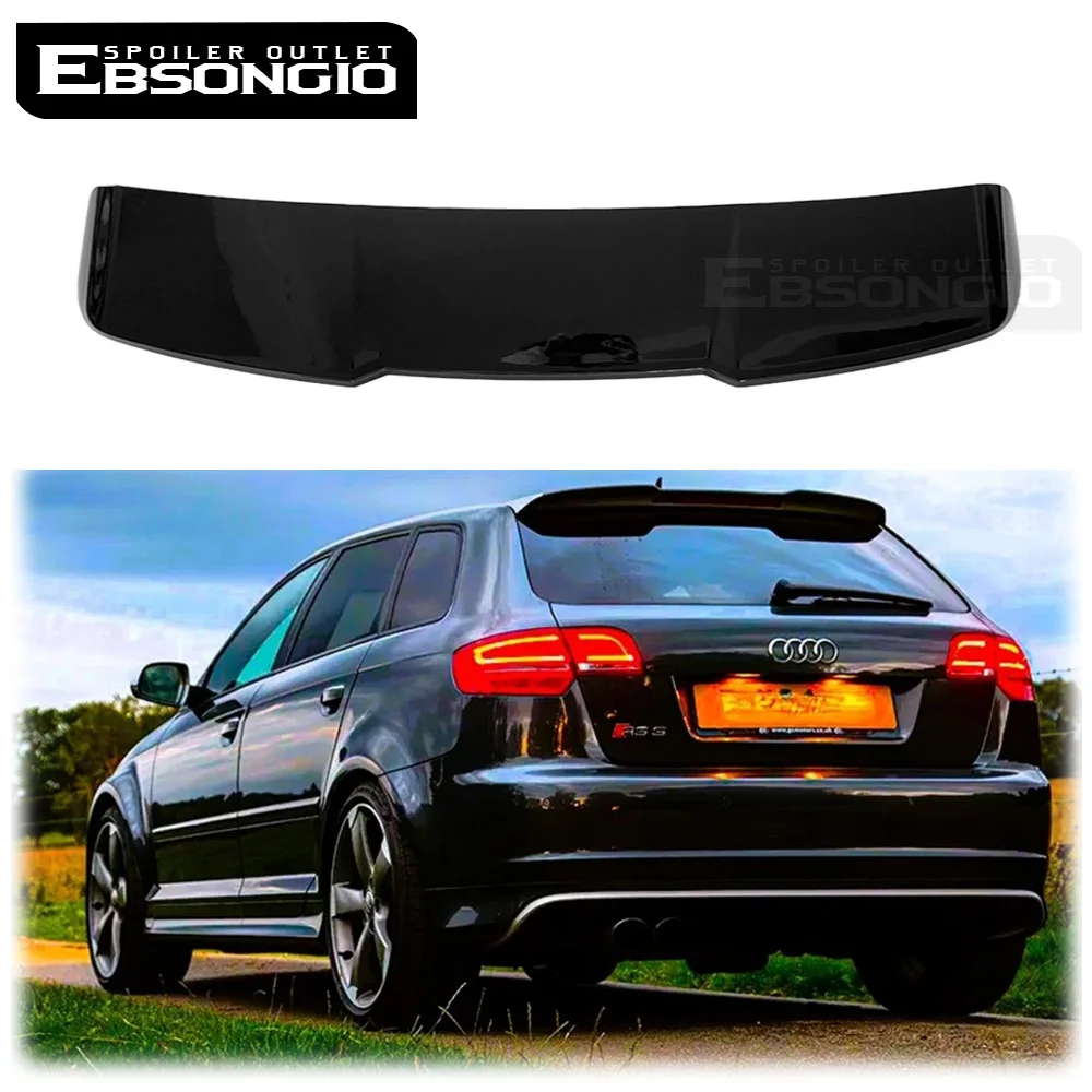 Für Audi A3 8P 5-Türer RS3-Stil ABS Hochglanz Schwarz Heck-Dachspoiler Kofferraumspoiler 2003-2013
