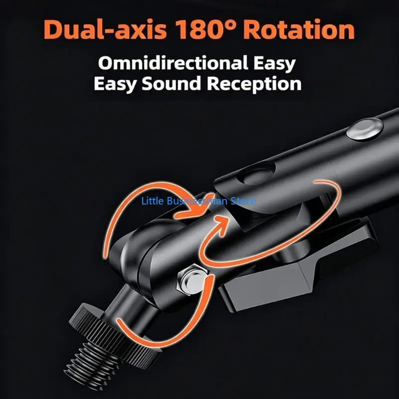 Desktop-Mikrofonständer, flexibler Halter mit 360 Grad drehbarem Mikrofonarm M76A – Detail 8