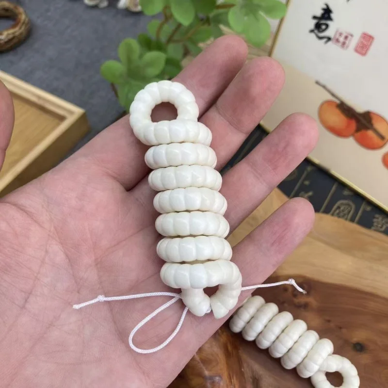 Antler pig bone long flexible beaded bracelet men and women, Buddhist prayer beads hanging chain