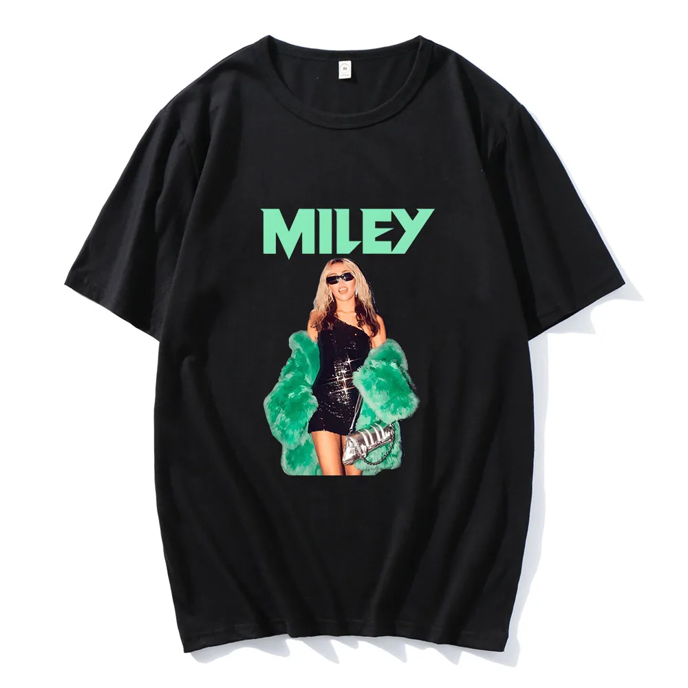 Miley Cyrus T-shirt Short Sleeve Summer Cotton Tee-shirt Casual Singer Graphic Printing Tshirts Hip Hop Streetwear Women Men Tee