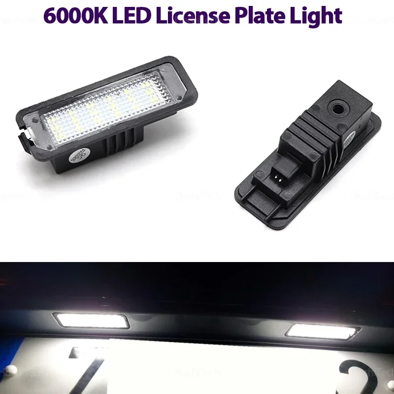 For VW Passat B5 CC Eos Golf MK4 MK5 6 7 MK7 Polo Superb Seat Leon Altea 2Pcs LED Number License Plate Light 12V SMD Number Lamp