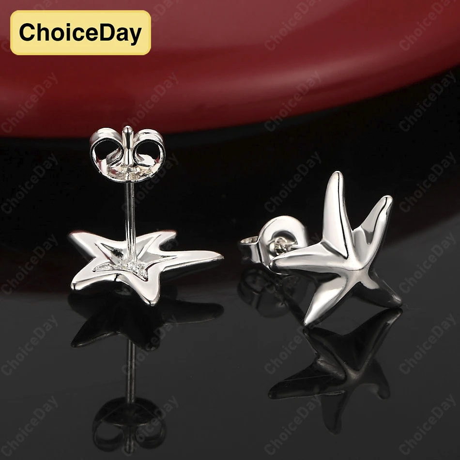 

ChoiceDay 925 Sterling Silver Exquisite Starfish Earrings Women Accessories Gift Jewelry Charm Wedding