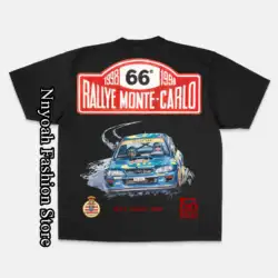 1998 Rallye Monte-Carlo T-Shirt Men Women Summer Retro Racing Cotton Tops Tees Kids Clothing Daily Casual Stylish Streetwear