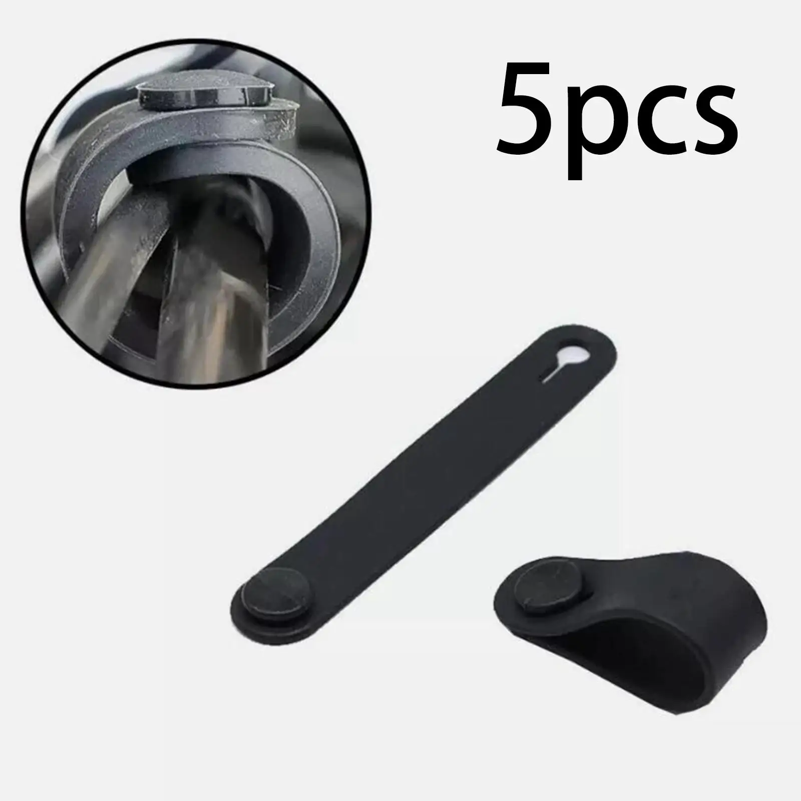 5Pcs Silicone Cable Organizer Ties Black Silicone Cable Straps for Computer Wire Charging Cords Bundling Earphone Office view 5