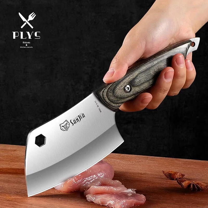 PLYS Stainless Steel Small Kitchen Knife Household Sharp Forged Meat Cleaver Multi-Purpose Chopping Knife