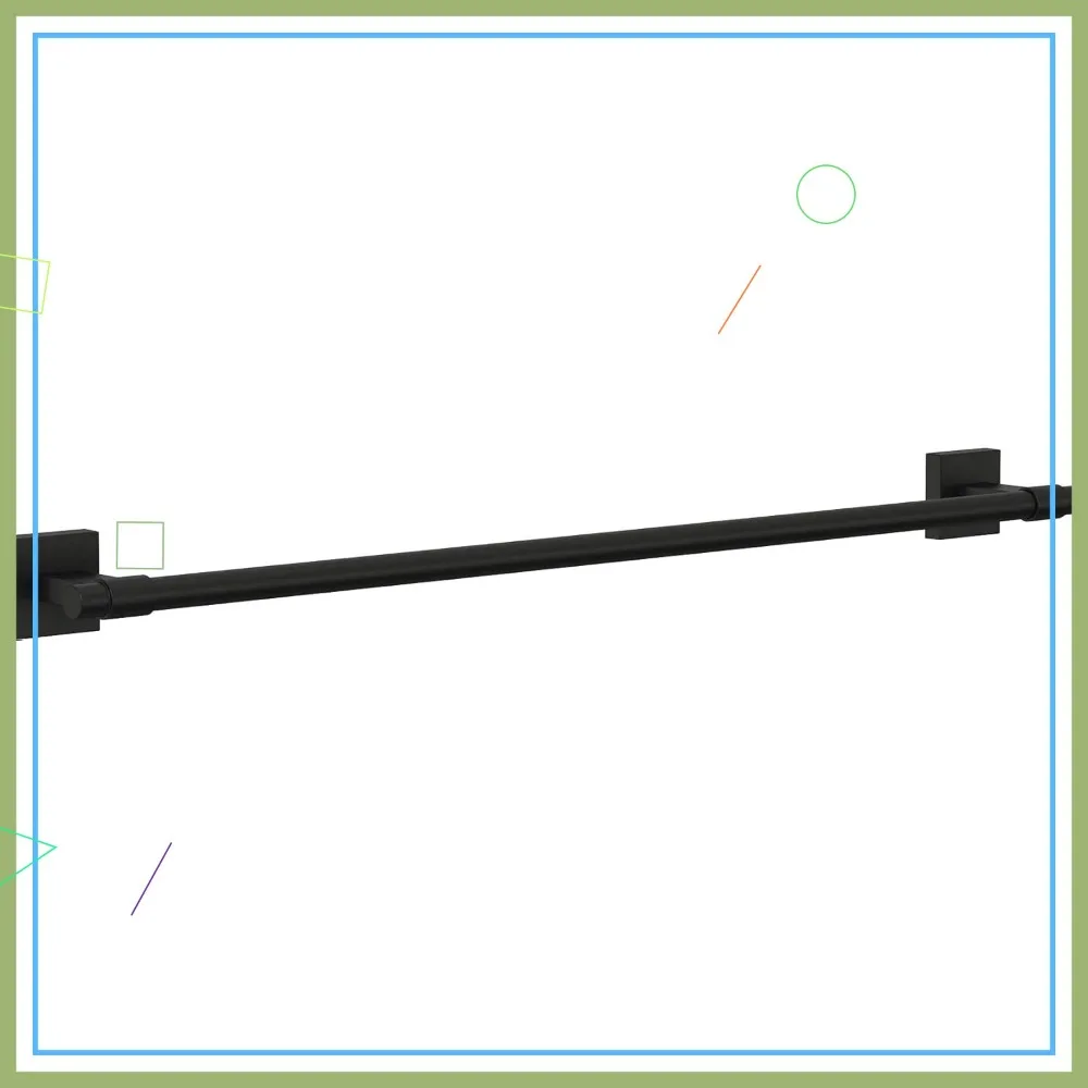 

24" Matte Black Towel Rack for Bathroom Wall Mounted, 1-Pack Towel Bar Holder Rod Accessories
