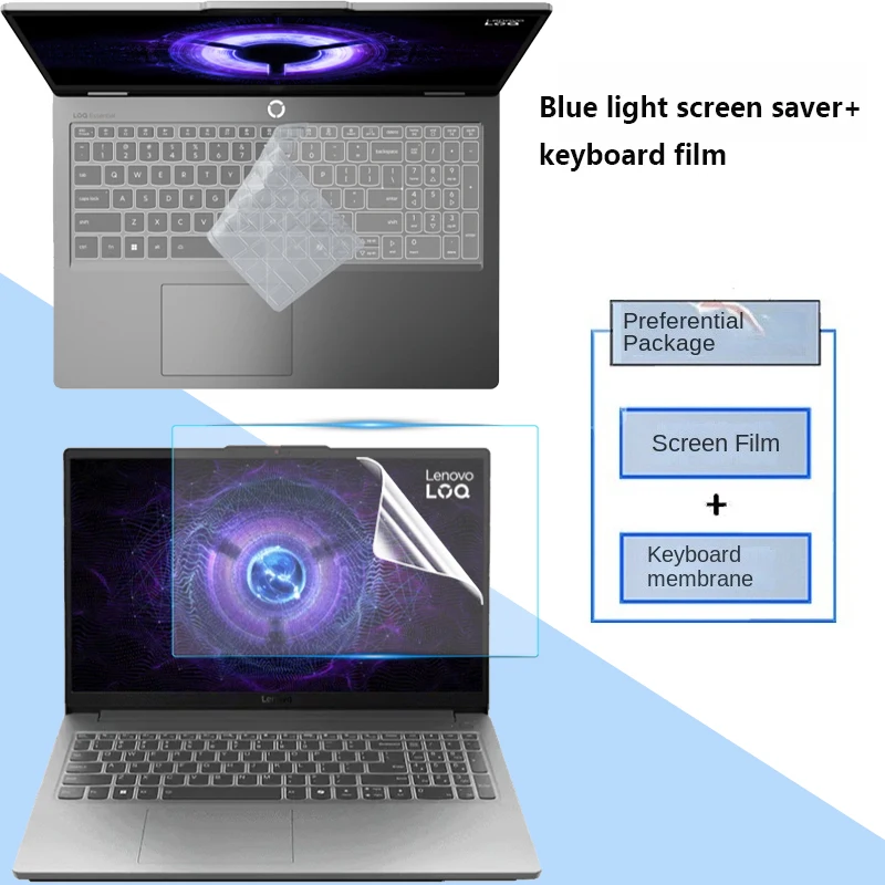 

Подходит для Lenovo LOQ Essential 15IRX11, пылезащитная пленка для клавиатуры 15,6, антибликовая защитная пленка для экрана ноутбука, пленка для клавиш