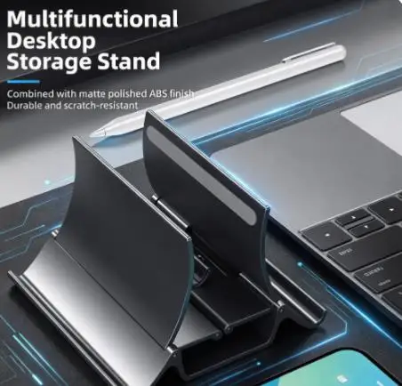 Vertical Laptop Stand Heat Dissipation Non-slip Laptop Stand Gravity Induction Holder Notebook Dock for iPad Pro Tablet Stand