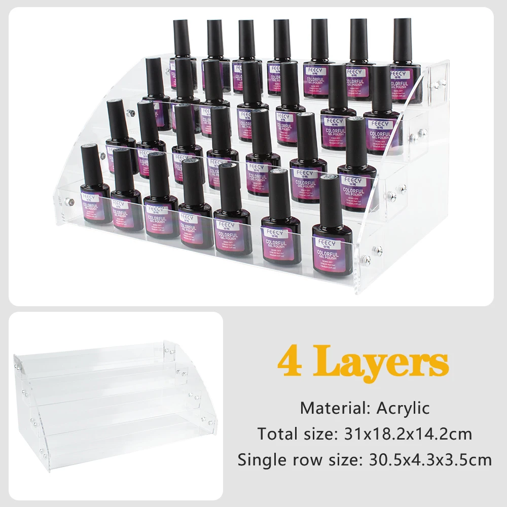 1pc 5/6/7 Layers Acrylic Nail Polish Display Organizer Shelf Clear Cosmetic Display Rack Holder Frame Jewelry Stand Storage Box