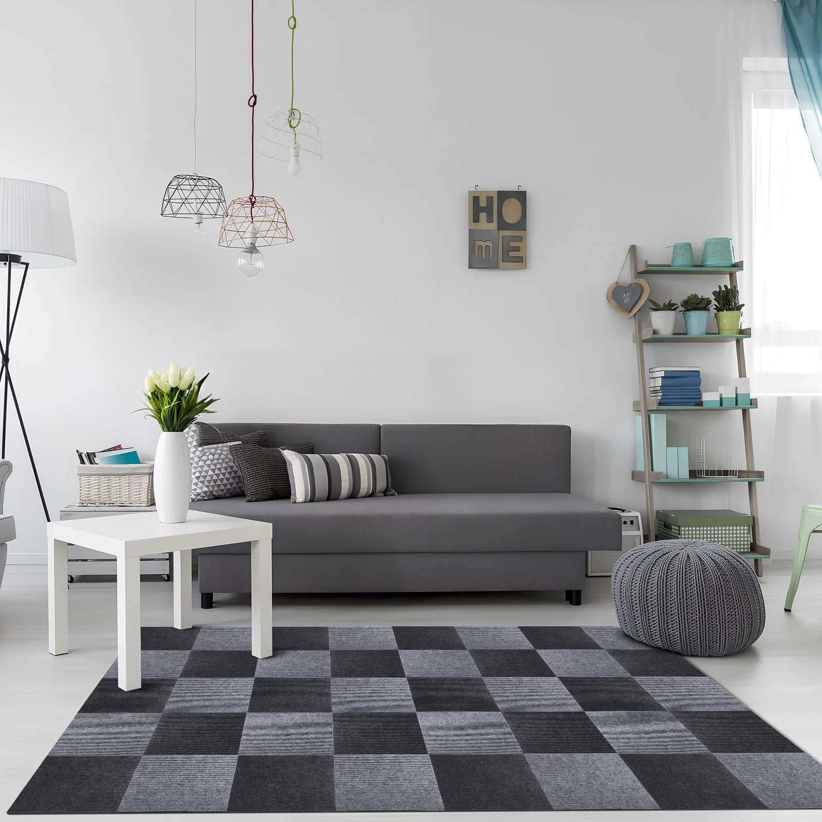 

30pcs Anti-slip Floor Mat Self-adhesive Carpet Squares Peel And Stick Flooring Tiles Office Home Seamless Joint Easy