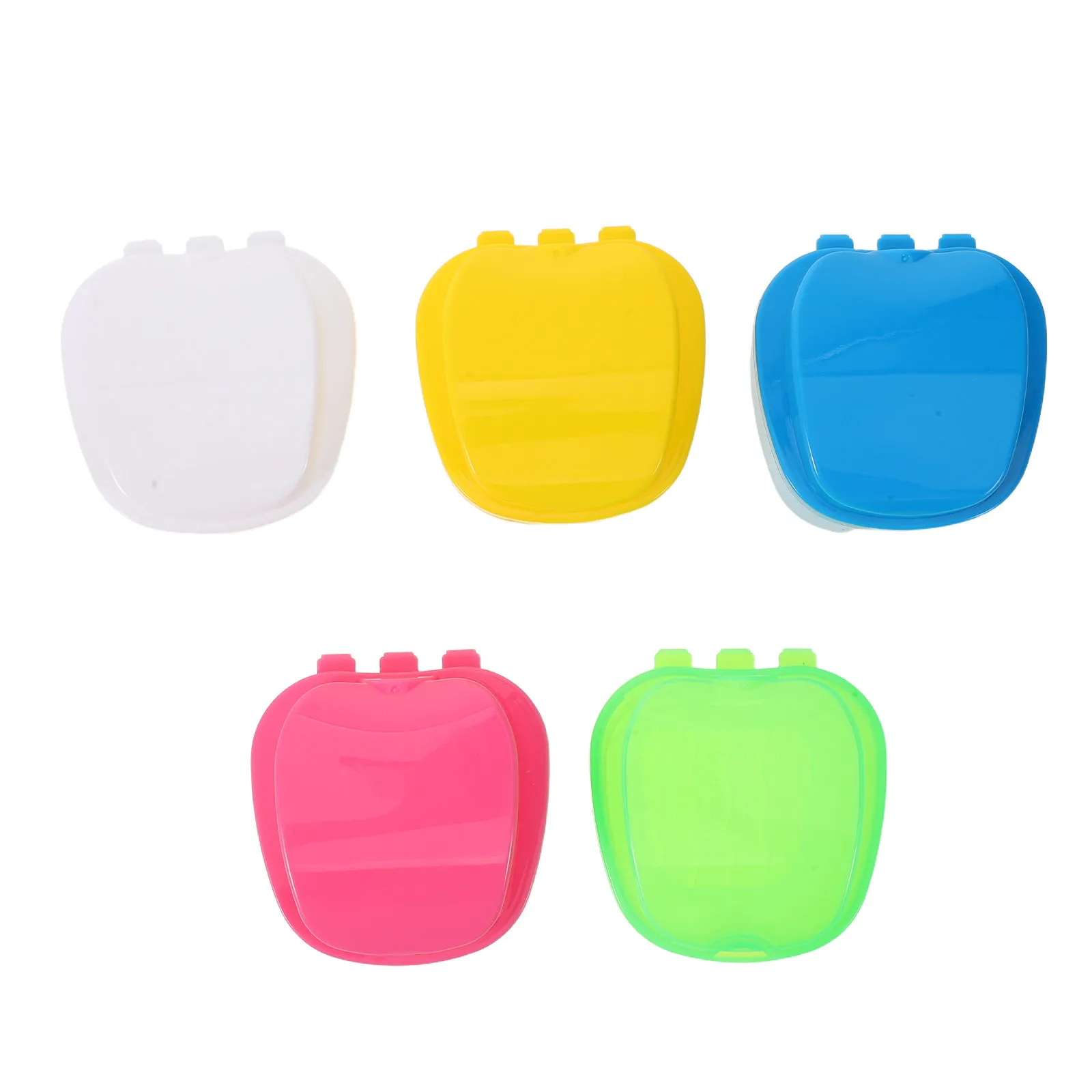 5Pcs Leakproof Denture Storage Box Orthodontic Retainer Holder Travel Case Soaking Container Braces Mouth Guard False Teeth