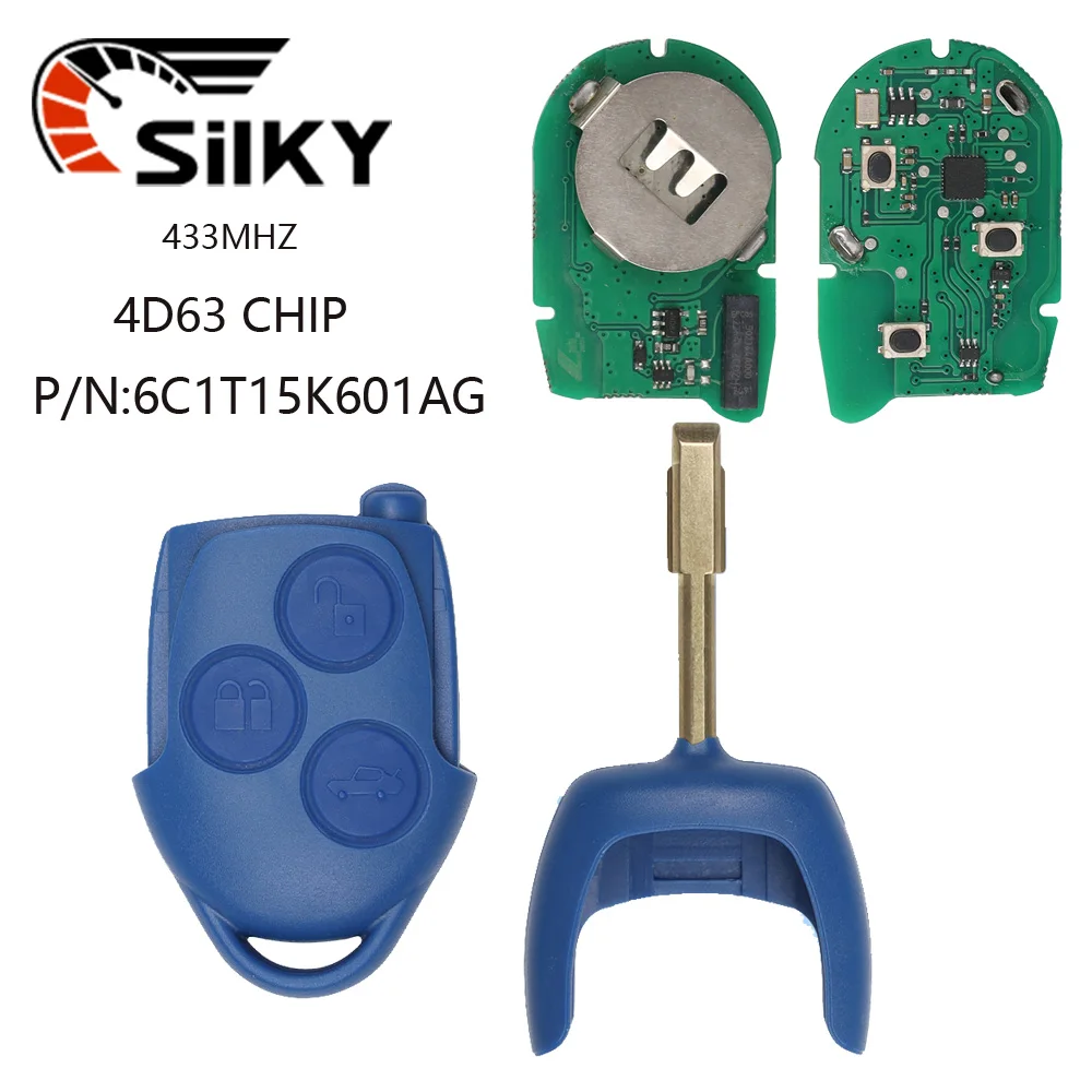 SilKY Car Remote Control Key For Ford Transit MK7 WM VM 2006-2014 P/N:6C1T15K601AG 4D63 Chip 433MHz Stable High Quality