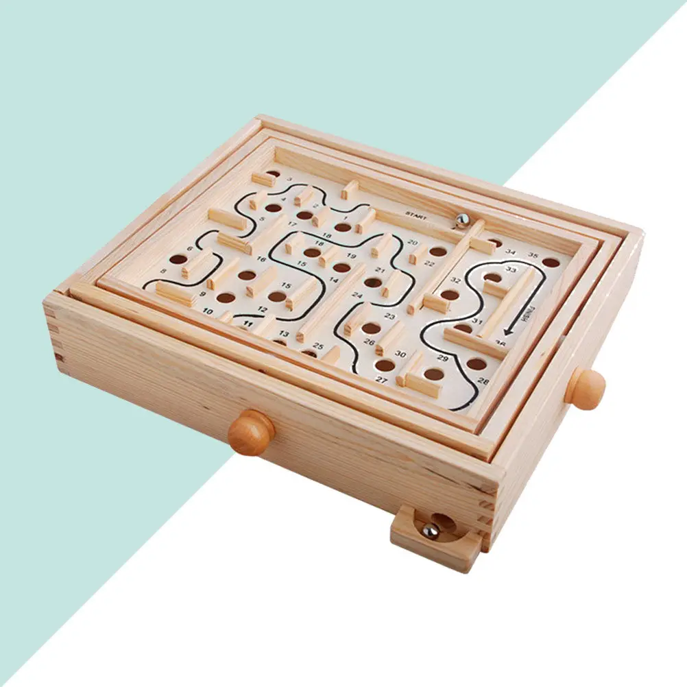 Wooden Bead Maze Puzzle for Kids Educational Toy Hand Eye Coordination Fine Motor Skills Preschool Learning