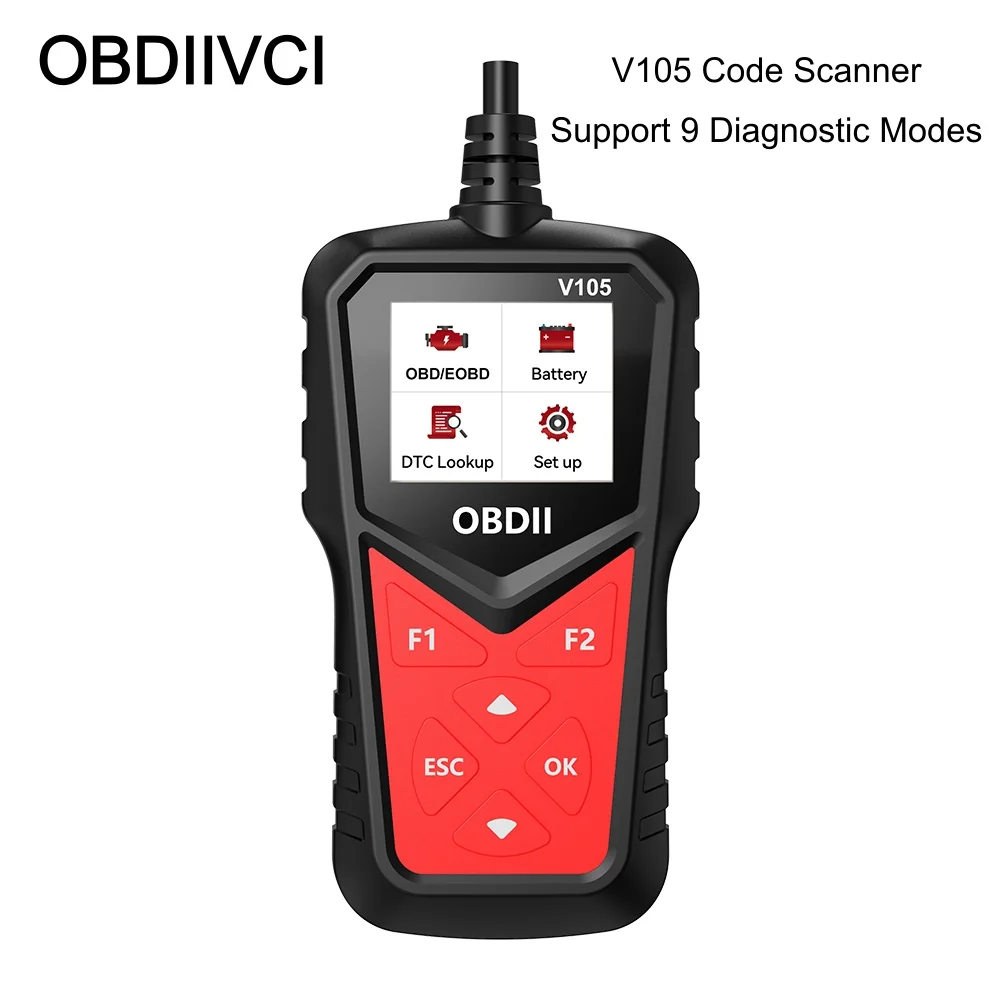 V105 Automotive Diagnotic Tools OBD2 Scanner Support 100+ Real Time Data Streams Battery Tester Vehicle Health Manager