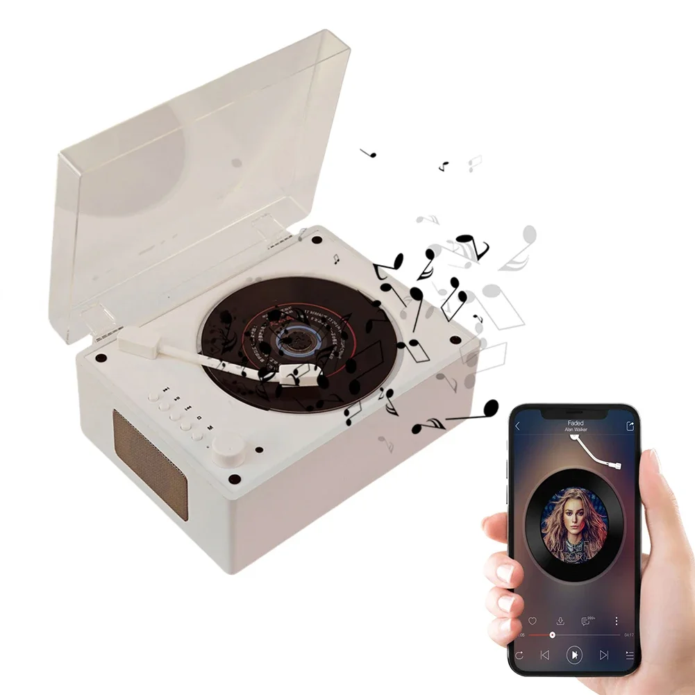 Wooden CD Player Bluetooth-Compatible 5.0 Remote Control Music Player Rechargeable USB 3.5mm AUX Stereo Desktop Retro CD Player