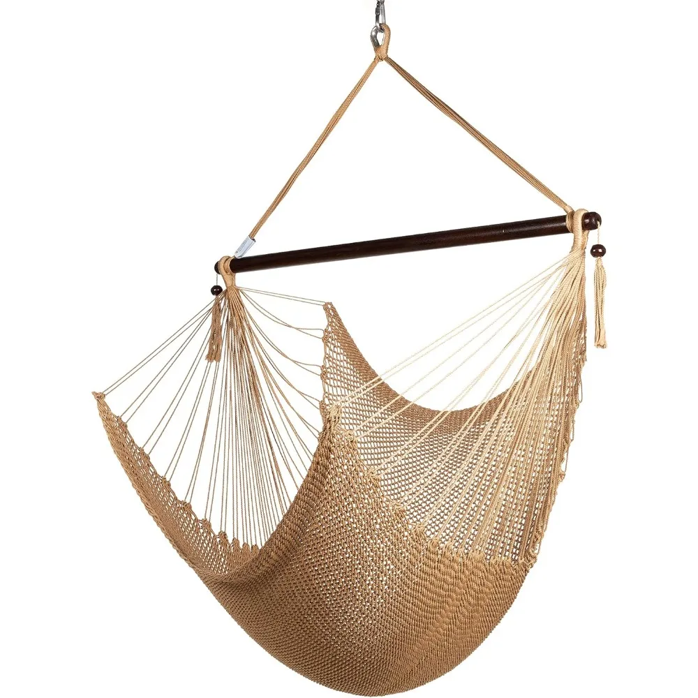 

Large Caribbean Hammock Chair - 48 Inch - Polyester - Hanging Chair - Tan