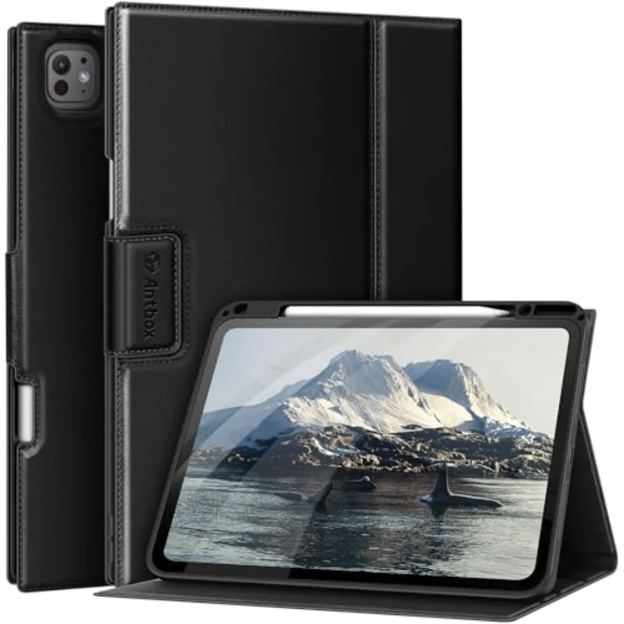 

for iPad Pro 13 Inch Case M5 2025/M4 2024 Built-in Pencil Holder Supports Pencil Pro/ USB-C Auto Sleep/Wake Function PU Leather