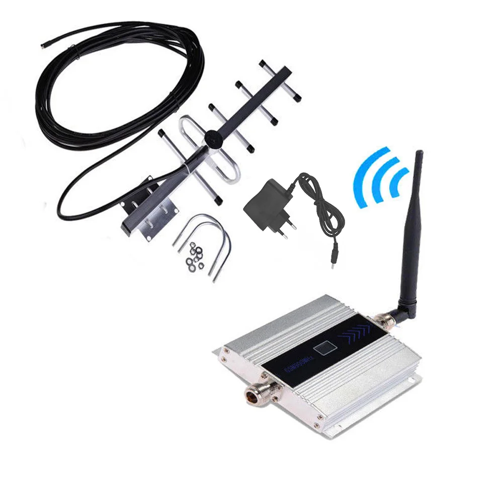 1pc GSM Signal Booster Kit Tools, 900MHz Mobile Phone Signal Repeater with LCD Display, Yagi Antenna Set, Uncharged Power Mode