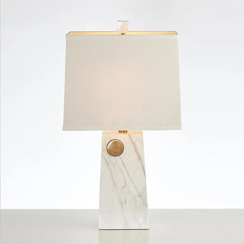 White marble desk lamp luxury high-end model room study living room bedroom bedside lamp