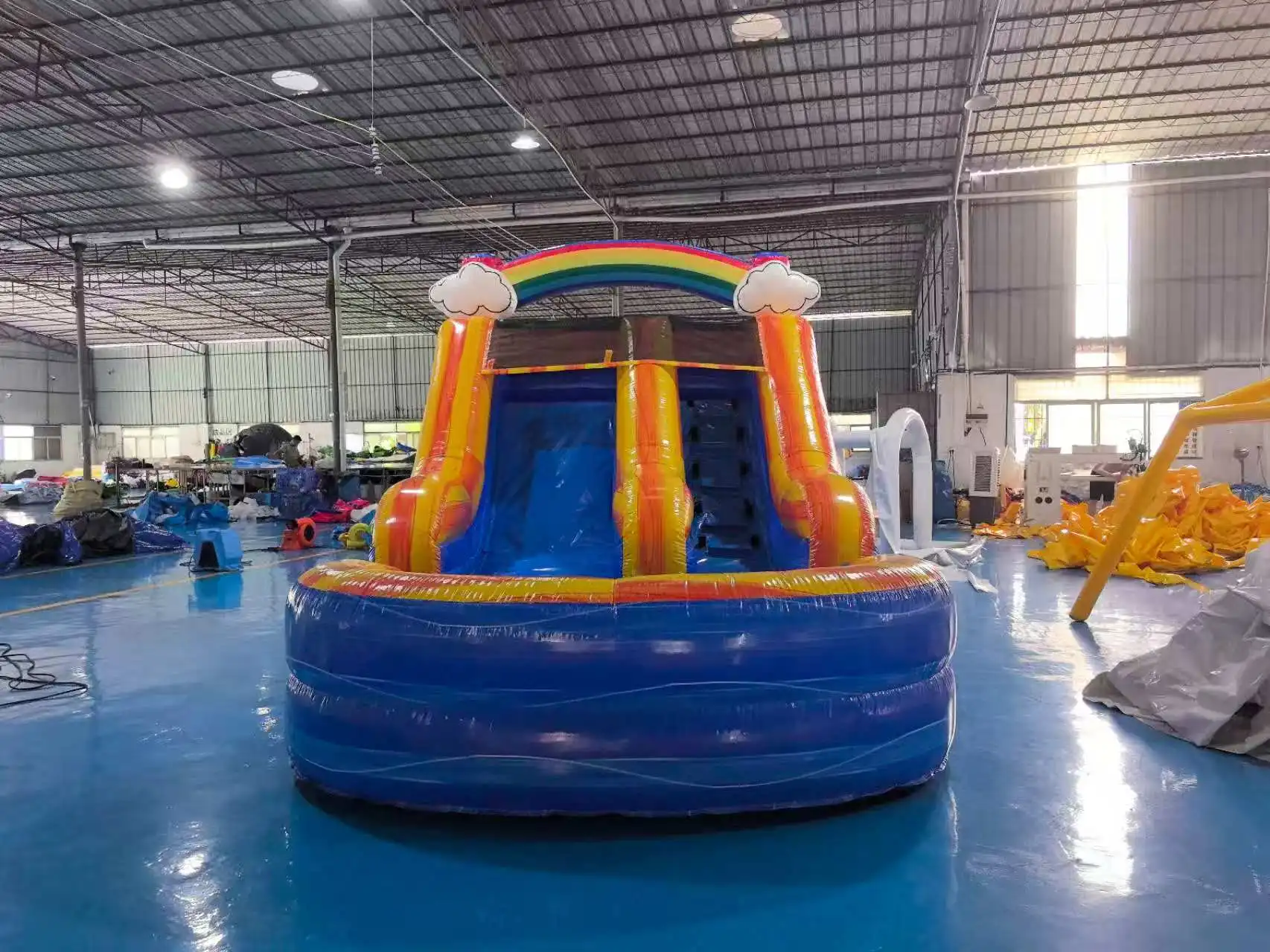 21x9x12피트 PVC 헤비 듀티 야외용 인플레이터블 워터슬라이드 워터풀 인플레이터블 슬라이드