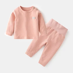 Autumn Winter Thermal Underwear Suit Baby Clothing Sets Boys Girls Pajama Sets Baby Warm Sleepwear Candy Colors Kids Clothes