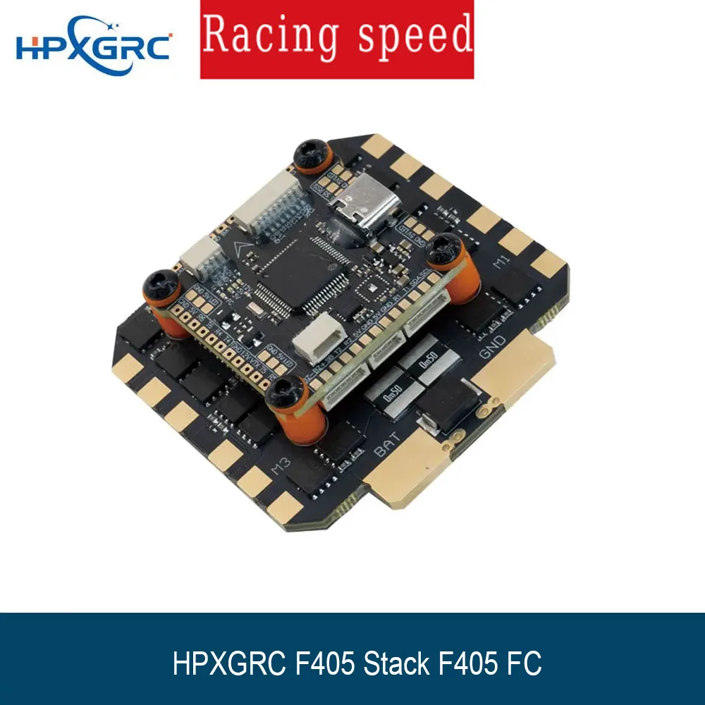 

HPXGRC F405 Stack F405 Flight Controller ICM42688P with 80A/100A ESC 3-8S LIPO 30.5x30.5mm for RC FPV Racing Drone