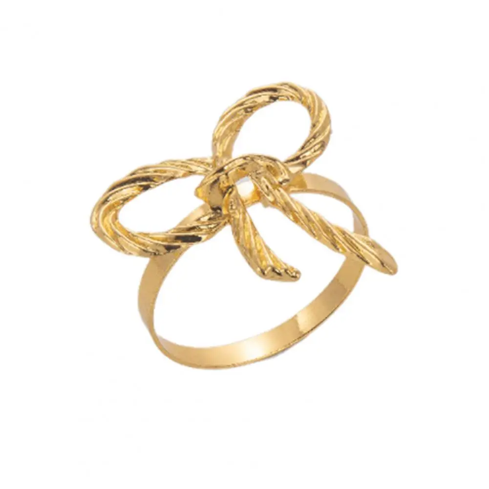 Event Napkin Holders Napkin Rings with Bow Decor Zinc Alloy Napkin Holders Wedding Party Decoration Table Setting Accessories