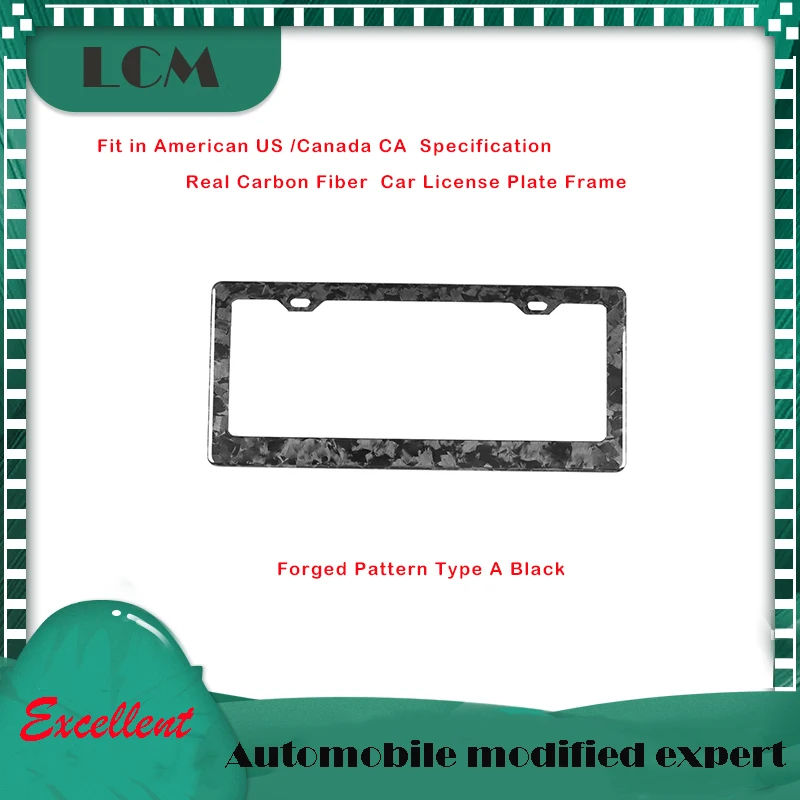 Real Carbon Fiber Car License Plate Frame  Number Plate Trim Cover  American US /Canada CA  Specification 1PCS/Set