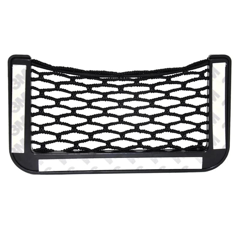 1pcs/2pcs Car Organizer Storage Bag Auto Paste Net Pocket Phone Holder Car Accessories 20*8CM 8*15CM Universal image 3