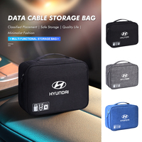 Car Storage Bag Data Cable Organizer Bag Digital Gadgets Case For Hyundai Sonata Azera Coupe SantaFe Genesis Accent Creta