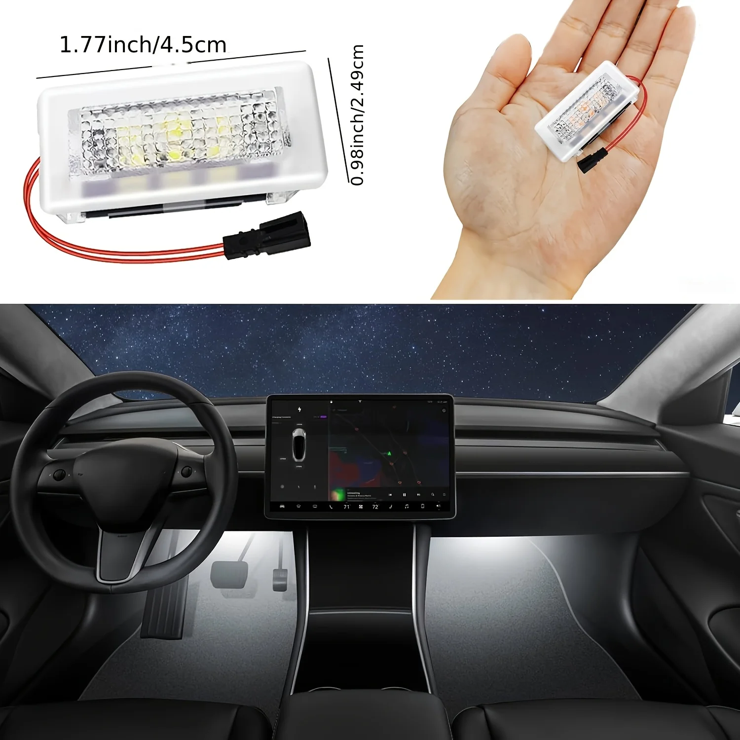 For Tesla Model Y Model 3 Highland Ultra-Bright Interior Foot-Well Lights Upgrade Car LED Lighting Bulbs Kit Plug and Play
