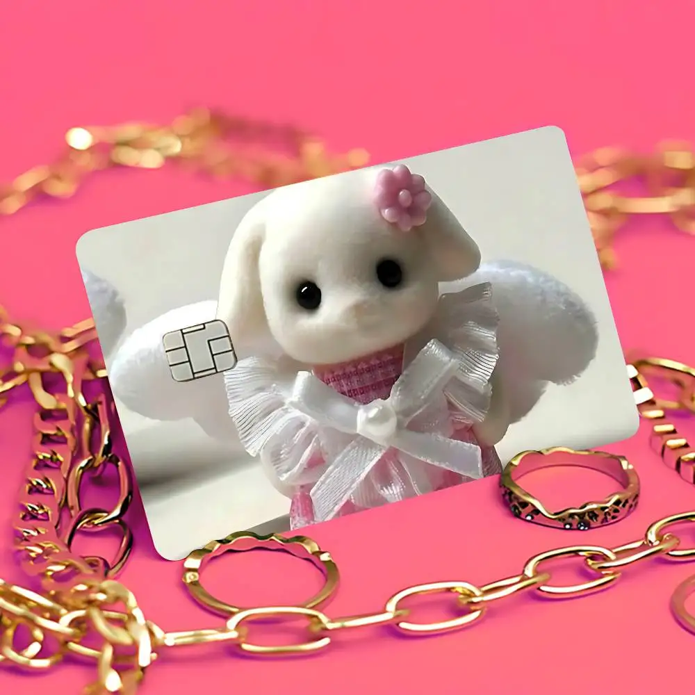 ملصقات بطاقات لطيفة من S-sylvanian F-families لبطاقة الائتمان الخصم أو حفظ الغلاف على إيقاف رقيقة جدًا بدون تتلاشى غطاء جلدي