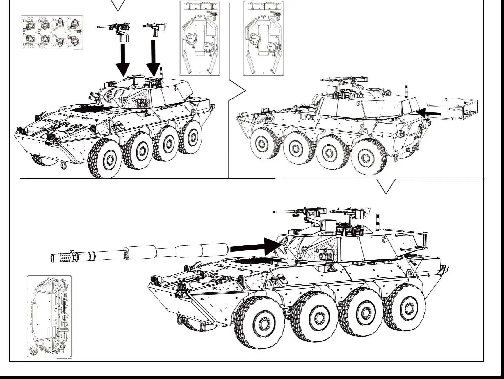 Centauro-I-120, Destructor de Tanques Italiano, MRY-SFW SS697, Escala 1/72 1/48 1/35, Kit de Modelo Militar de 25 mm