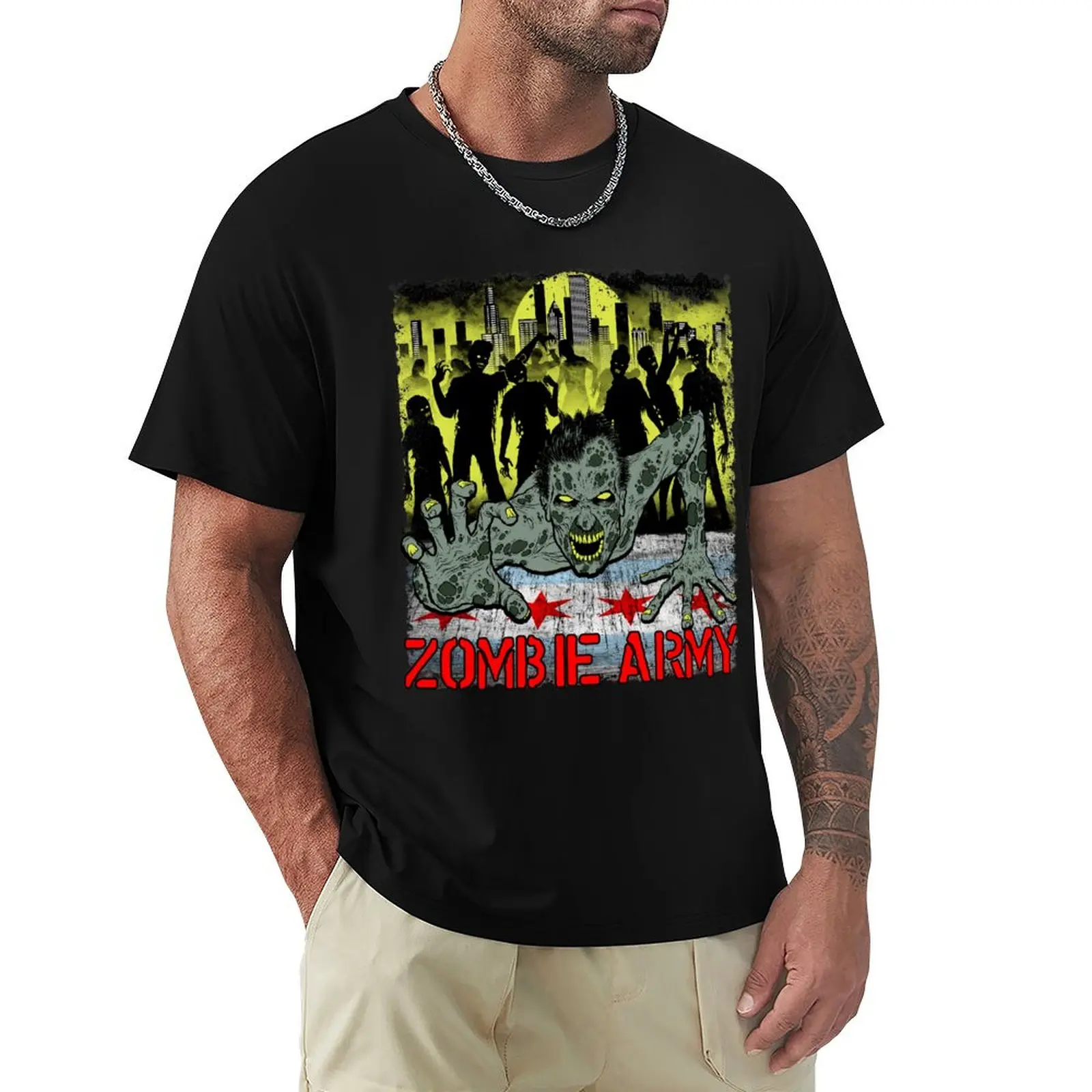 

Zombie Army Chicago T-Shirt Summer Fashion Casual Tee Shirt