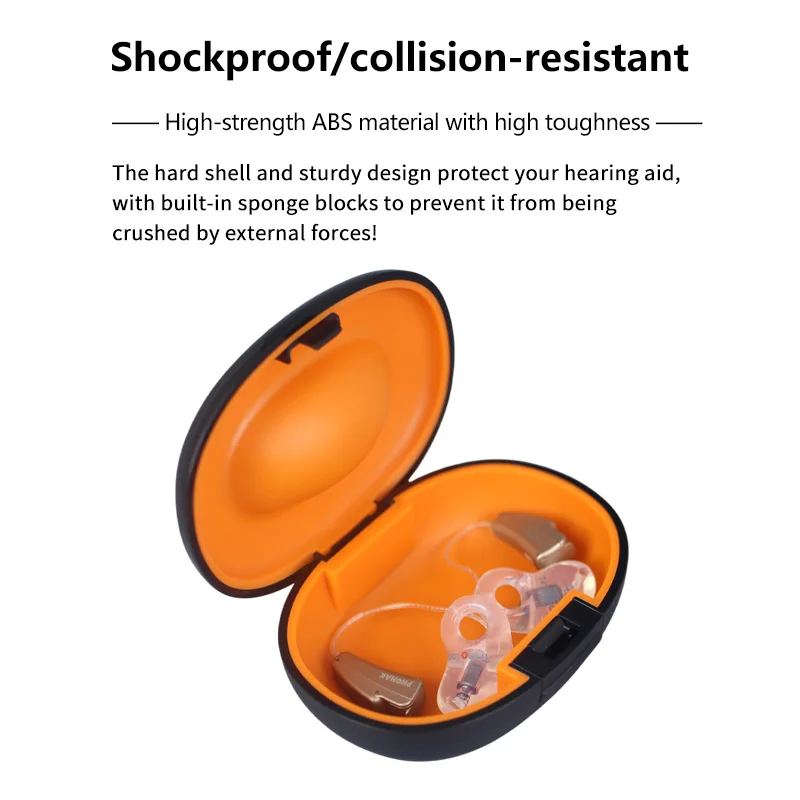 Wholesale NEW TINGOTON ABS Portable Shockproof Behind-the-Ear & Cochlear Implant Hearing Aid Storage Box/Bag Black White