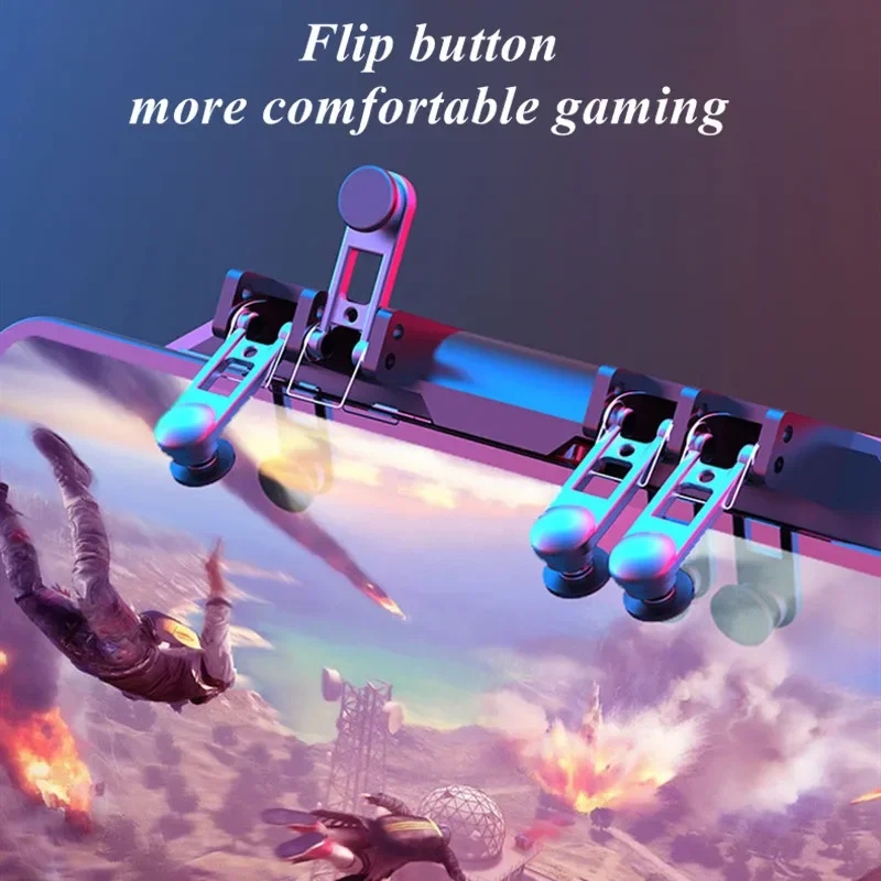 MEMO ABS Gamepad ponsel enam jari, joystick AK88 dengan kipas pendingin untuk PUBG tujuan menembak pegangan game untuk IPhone Android