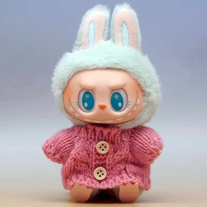 For 15/17cm Ropa Labubu Doll Clothes Outfit Accessories For Labubu V2V1 Plush Doll's Clothing Colorful Sweater Kid Toy Girl Gift