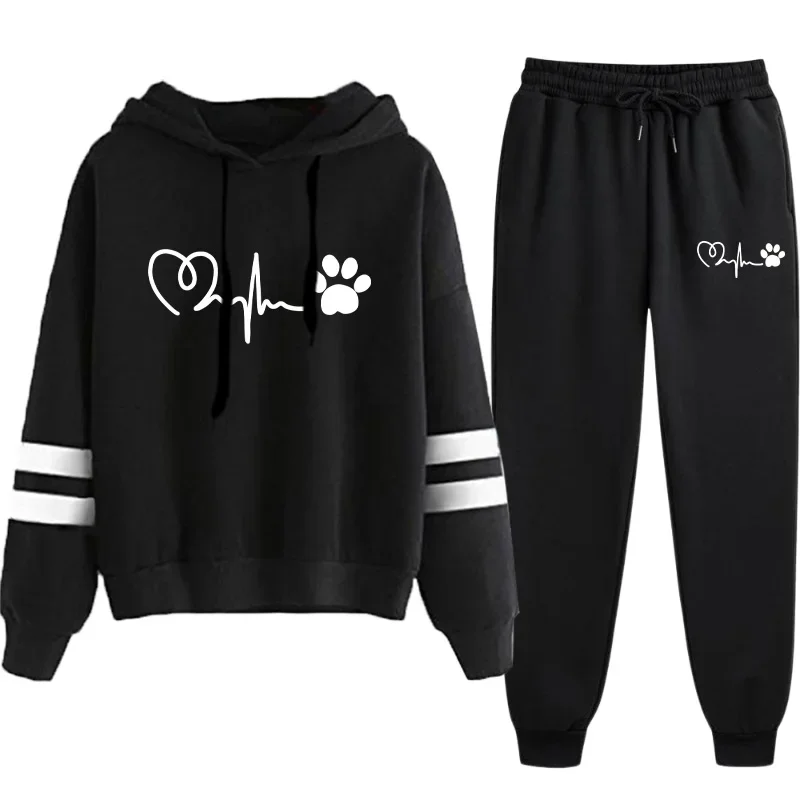 Daily Casual Fashion Women's Tracksuit Hoodies Hot Sale Single Piece Stripe Sweatshirt and Pants Comfort Outdoor Jogging Quality