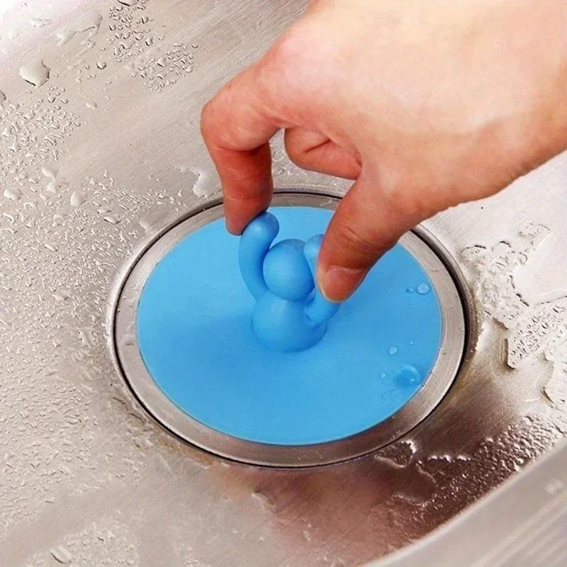 Silicone Bathtub Floor Drain 3 colors for Kitchen Bathroom Accessories Hair Stopper Portable Kitchen Sink Stopper Drain Plug