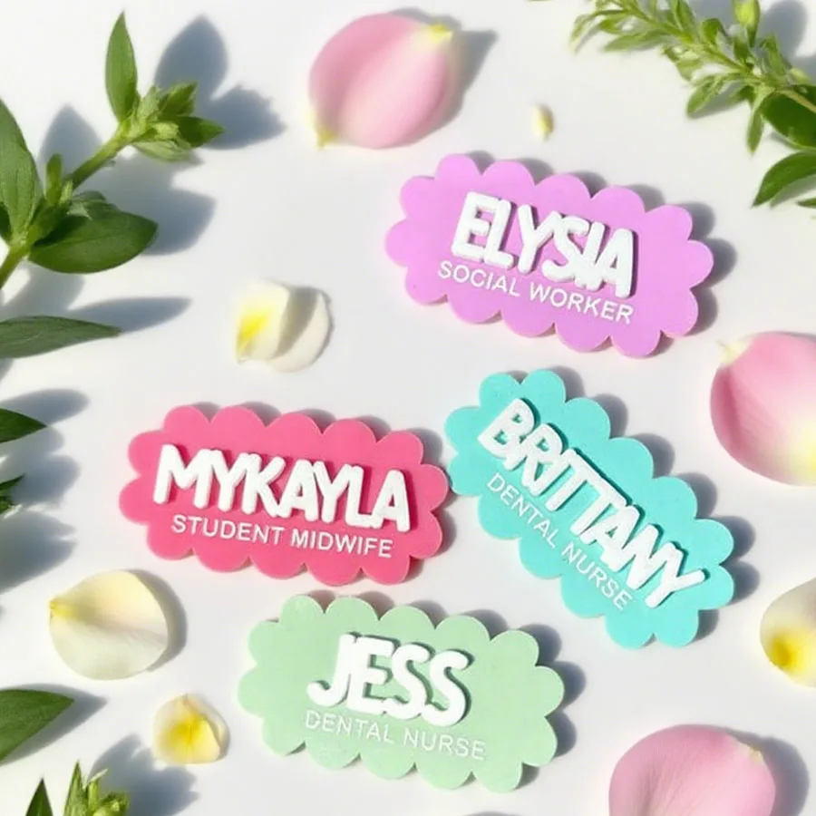 Customized Personalized Name Badges |   Name Badge |   Teacher |   Nurse |   Doctor |   Teacher |   Dentist |   Obstetrician |   Intern |   Cafe |   Restaurant, Customizable Work Name Badges, Work Name Tags, Personalized Name Badges, Acrylic Name Badges, Nurse Gifts, Teacher Gifts.