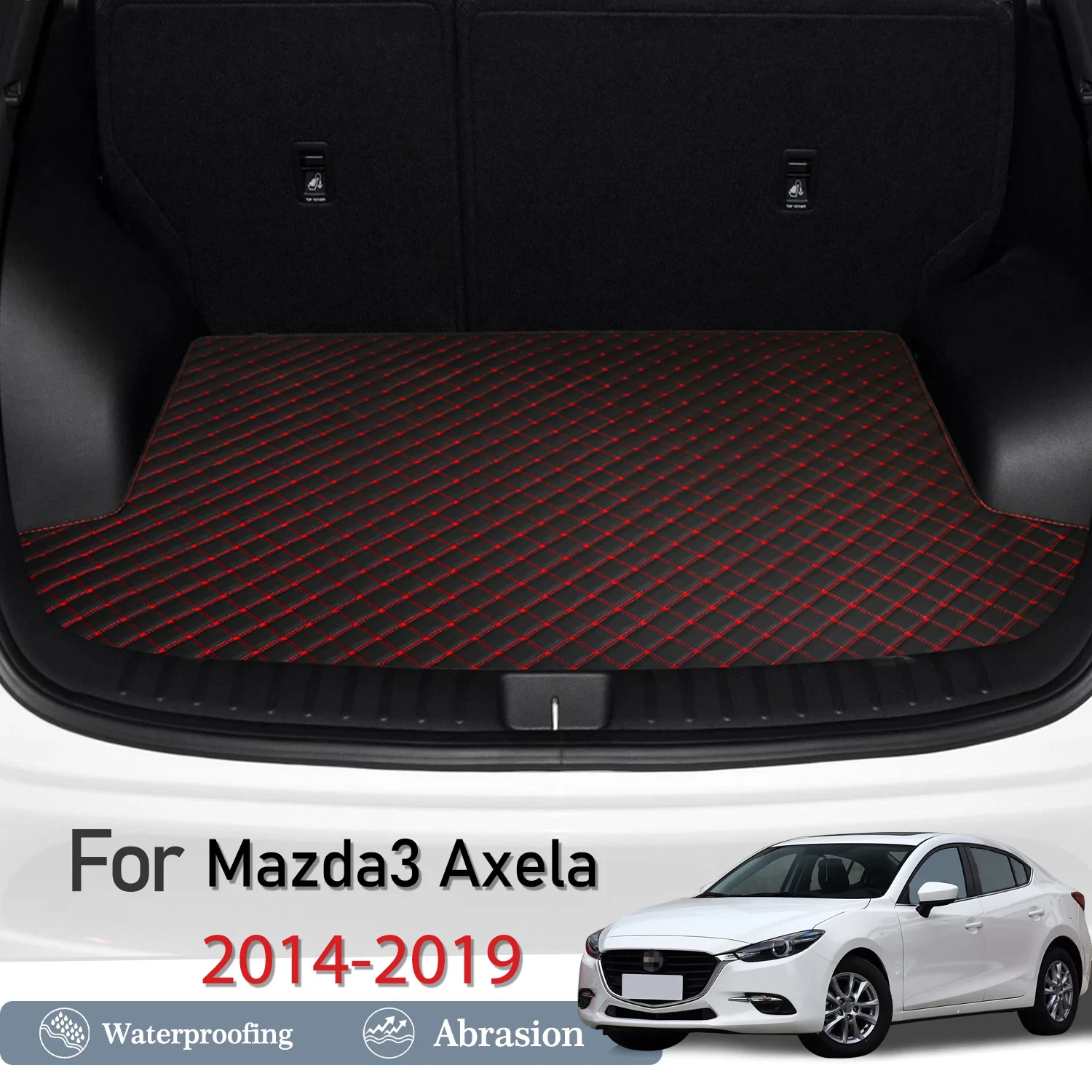 

New Artificial Leather Car Trunk Mat Rear Trunk Cargo Protective Mat Car Interior Accessories For Mazda3 Axela 2014-2019