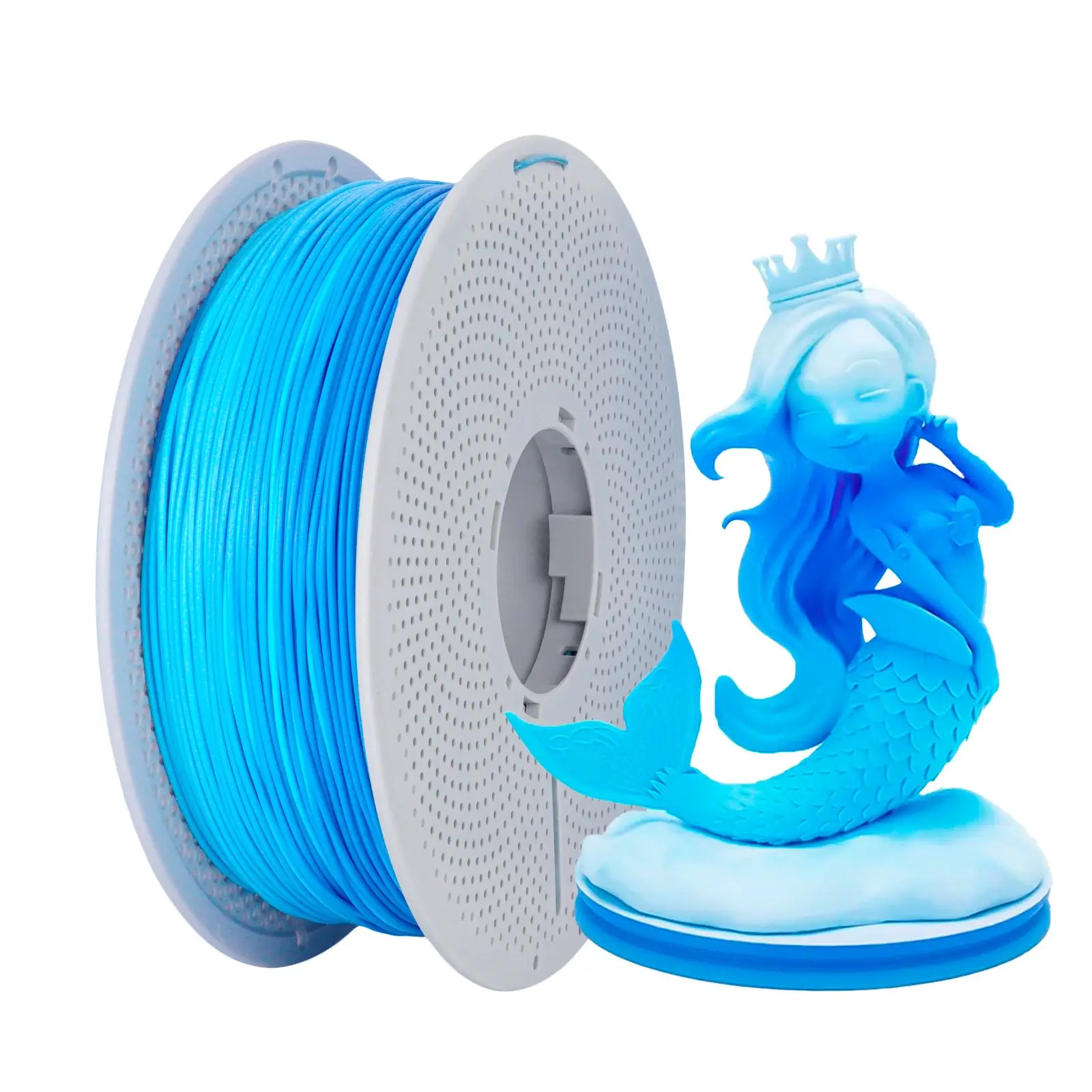 

Color Change Filament Matte Gradient Rainbow 3D Printer Filament, Fast Color Changing by Length PLA, 1KG/ 2.2lbs Spool, Glacier