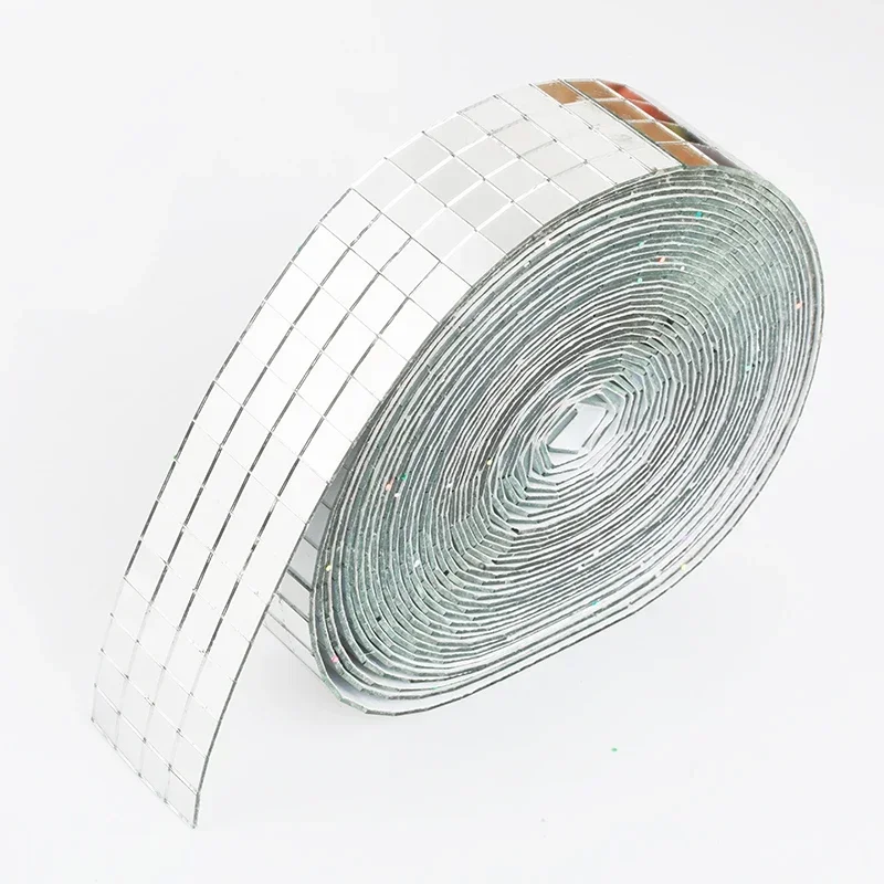 5x5mm 10x10mm Grid 1meter Self-Adhesive Square Mosaic Tiles Sliver Mirrors Mosaic Sheet For DIY Handade Craft Wall Sticker