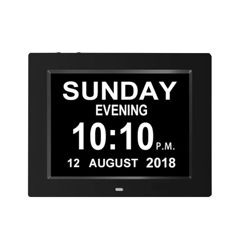 8 Inch Alarm -Dementia Clock With Custom Reminders&Remote Control Clock With Date Helps Memory Loss/Alzheimer's-EU Plug