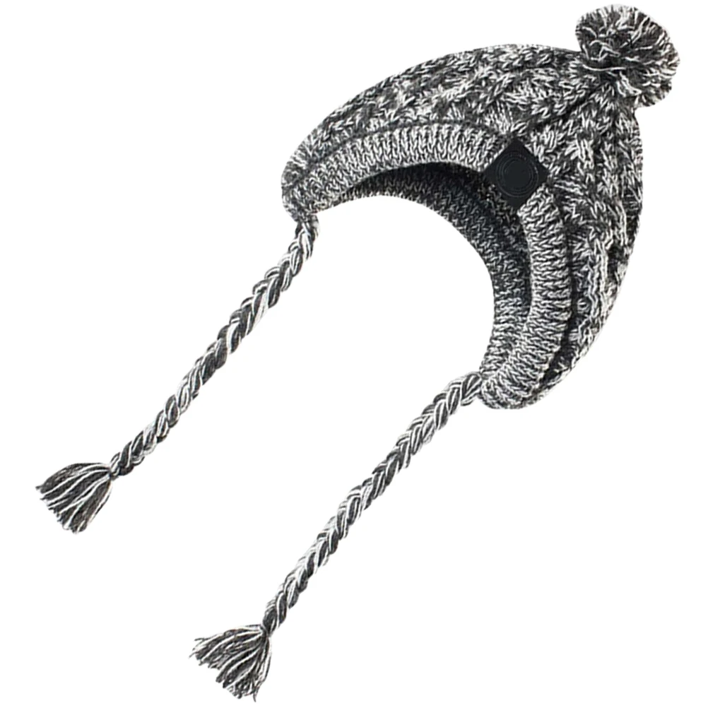 

Pet Hat Cute Knitted Decoration Warm Head Cover Dog Small with Ear Holes Gift Winter