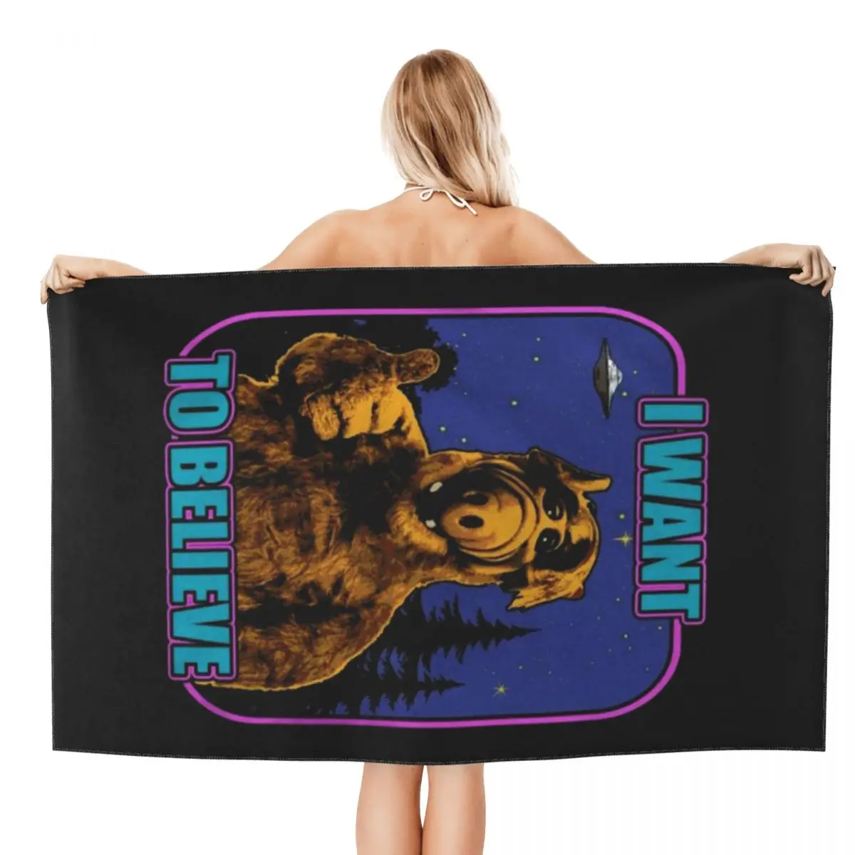 I Want To Believe Alf Beach Towel Quick Drying Alien Life Form Super Soft Microfiber Bath Sauna Towels