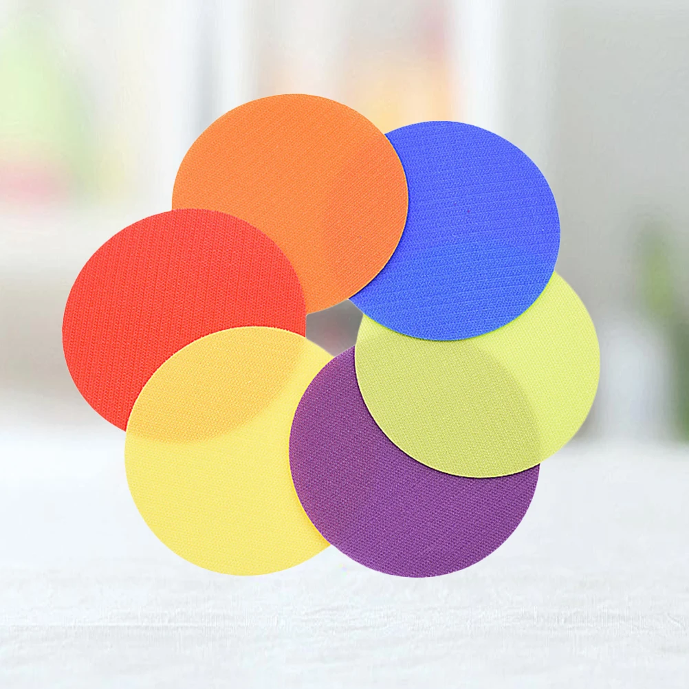 48Pcs Game Training Sticker Reusable Carpet Marker Sticker for Kids Activities Education Spot Discs in 6 Colors