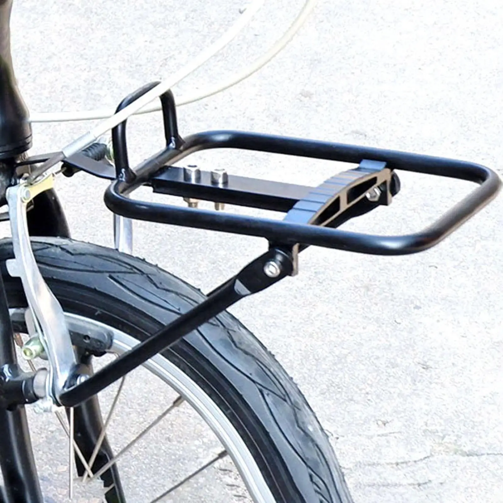 

Sturdy Aluminum Alloy Front Rack for Folding Bicycle Cargo Carrier Grocery Box Touring Pannier Picnic Cycling Accessories