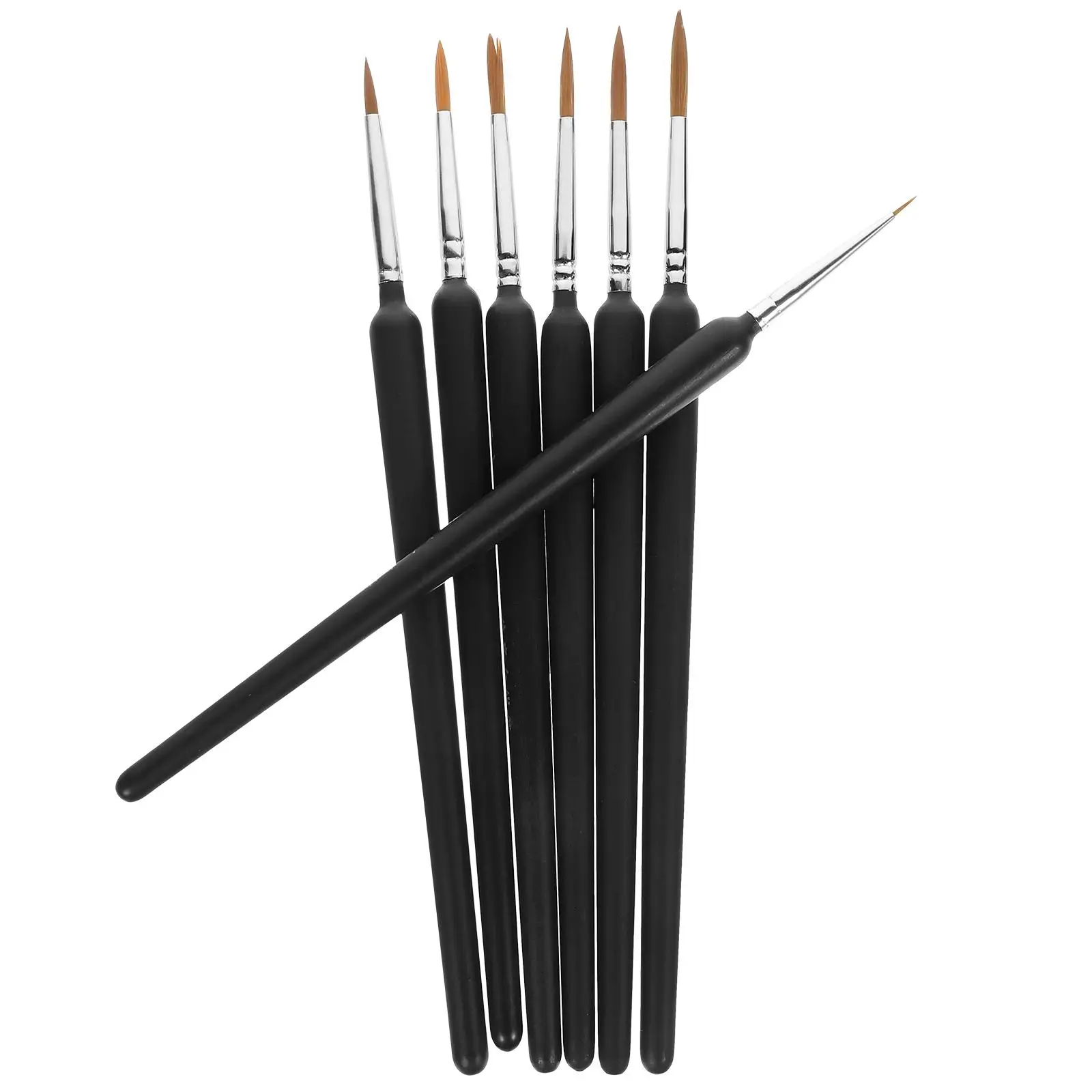 7 Pcs Hook Line Pen Set Fine Detailing Brush Gouache Painting Bamboo Paintbrushes Tiny Watercolor